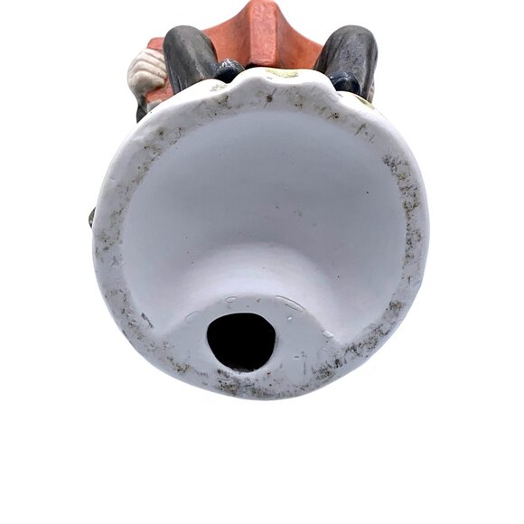 Vintage Bisque Figurine Of Old Man With Pipe Hat Reading Book Sitting on Bench - Picture 8 of 11